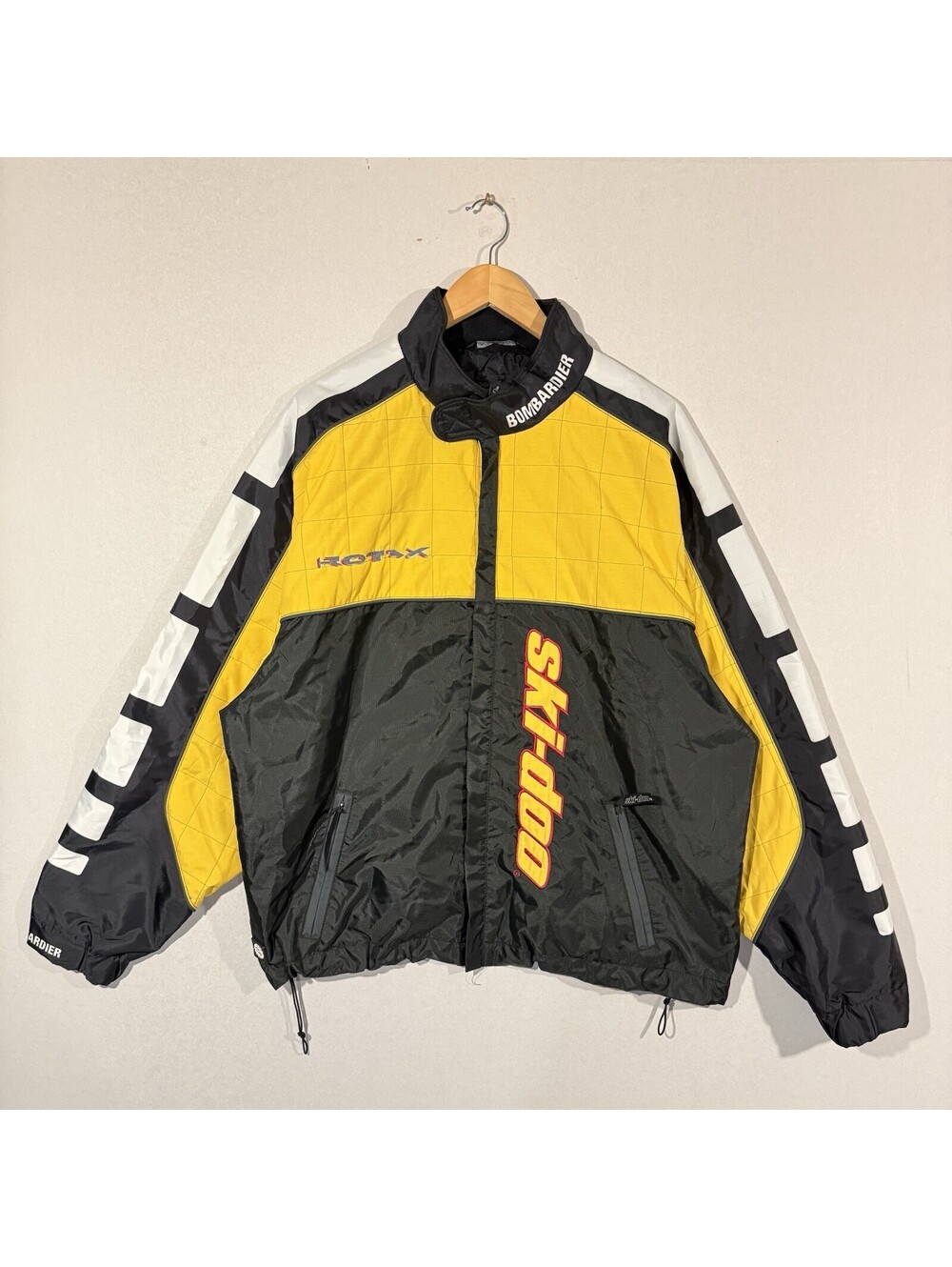 Vintage Ski-Doo Bombardier Summer Racing Jacket Men's XL Black Yellow Canada l
